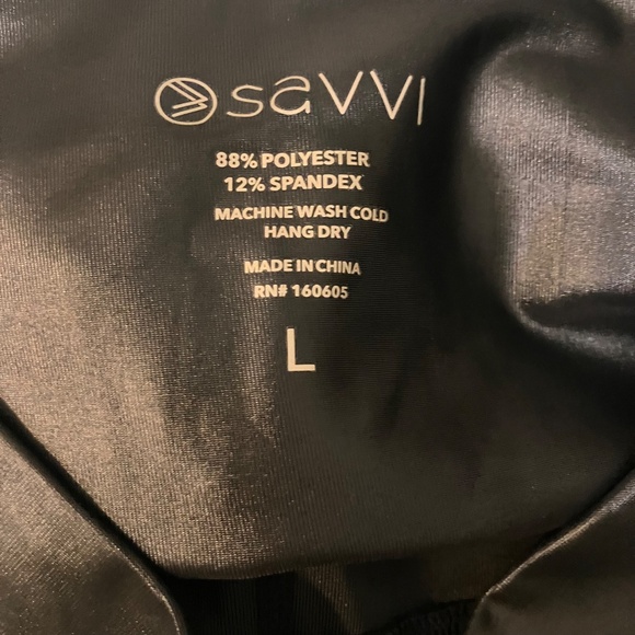 SAVVI liquid black leggings - Picture 3 of 6